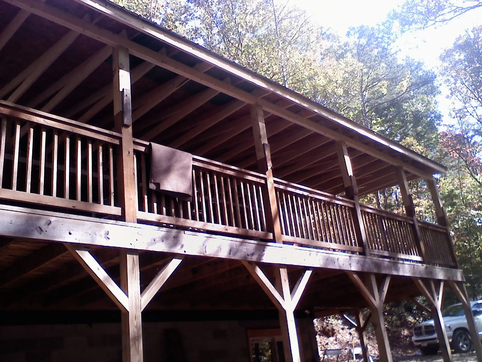 Timber framing under a new elevated porch and deck — Roof Leak Repair in Callao by Roofing Brothers